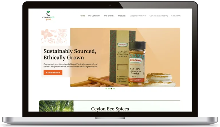 Ceylon Eco Spices Website project preview