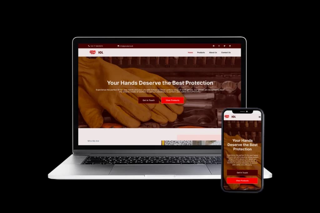 Industrial Glove Lanka Website Development project preview