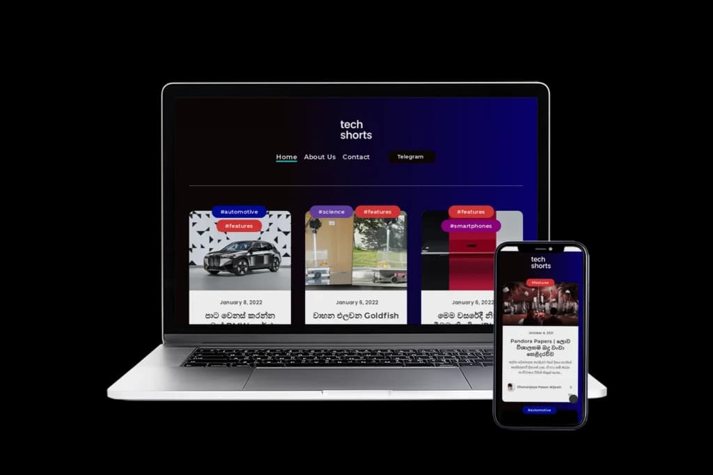 Tech Shorts News Blog Development project preview