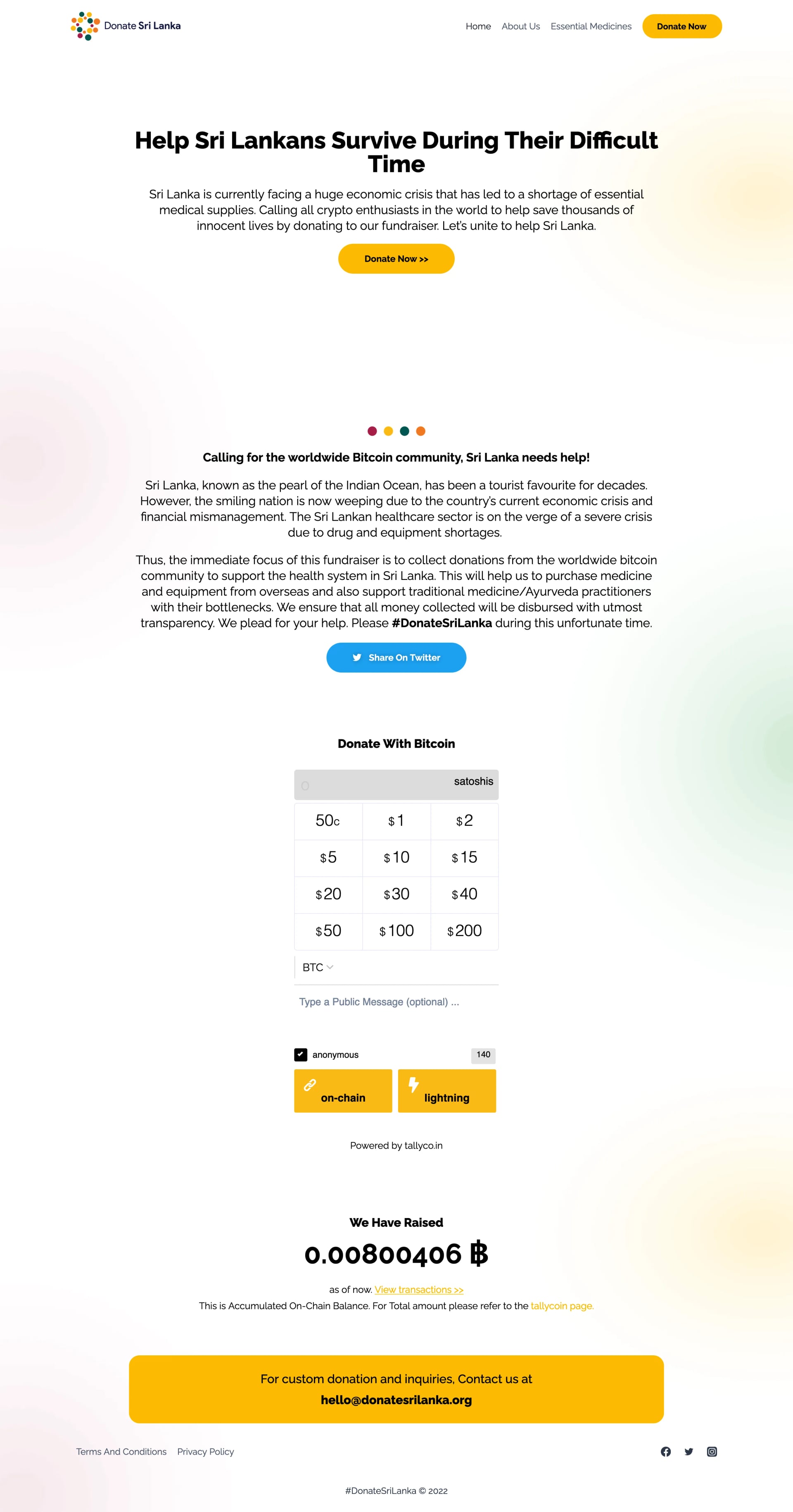 Website showcase for Donate SriLanka Fundraiser Website Development
