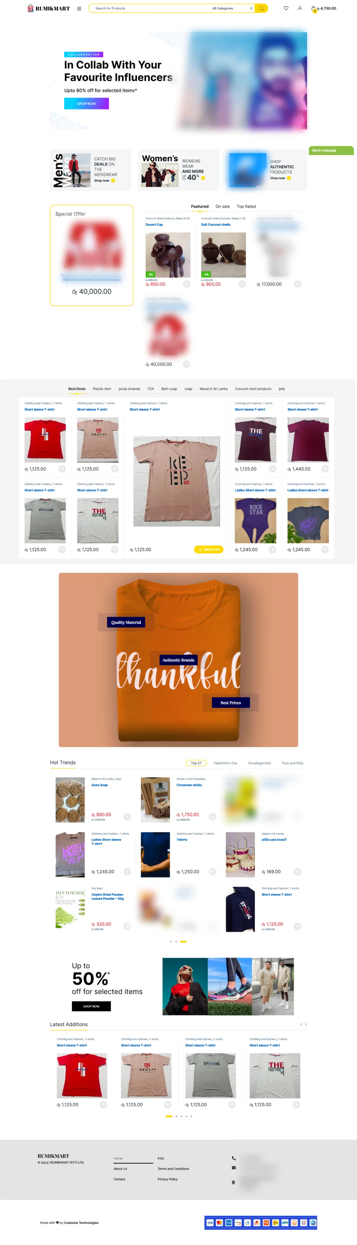 Website showcase for Rumikmart eCommerce Website Development