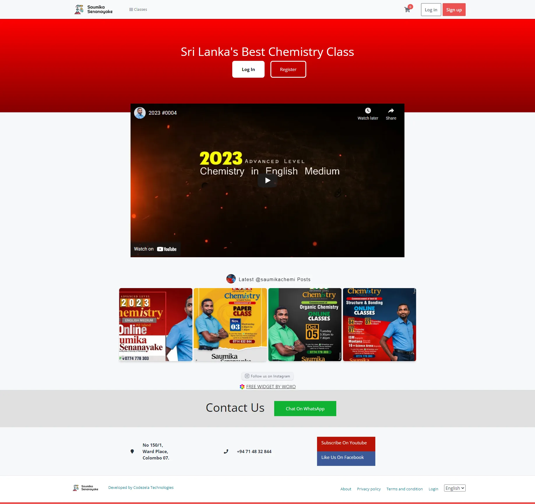 Website showcase for Saumika Senanayake Learning Management System