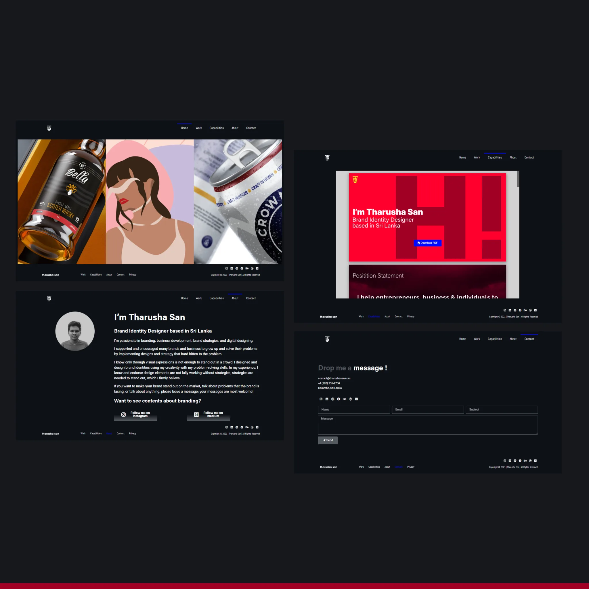 Website showcase for Tharusha San Portfolio Website