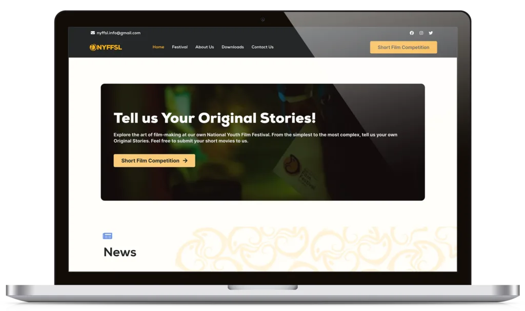National Youth Film Festival Website project preview
